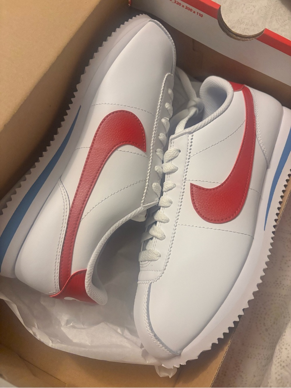 Nike Red and White W Cortez Shoe Box